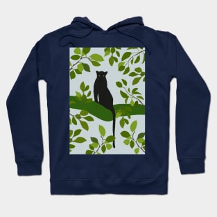 Black panther sits on a branch Hoodie